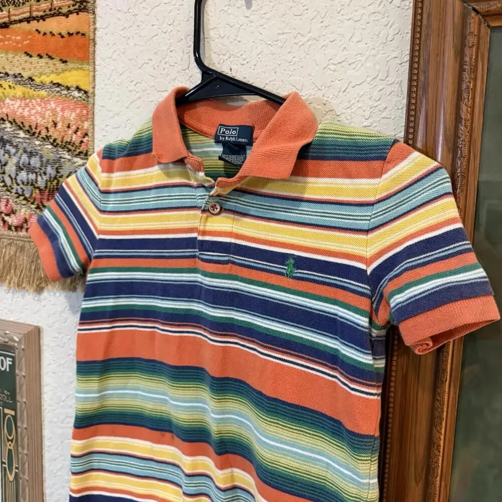 Polo Ralph Lauren Shirt Aztec Southwestern Western Striped‎ Kids Size Medium (7)